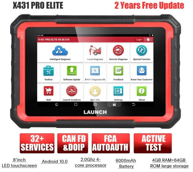 LAUNCH X431 PROS Elite Two-Way Scan Tool, 38+ Services, ECU Coding, Full System Diagnostic Scanner