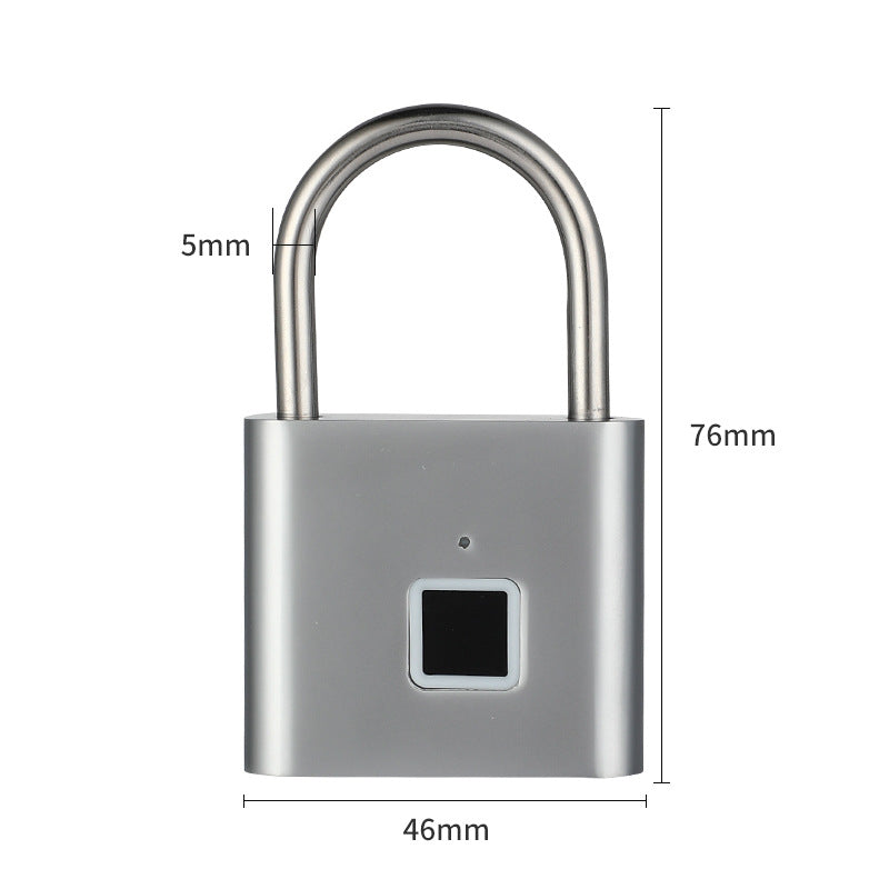 1Pcs Smart Fingerprint Padlock Outdoor Waterproof And Rust-proof Padlock