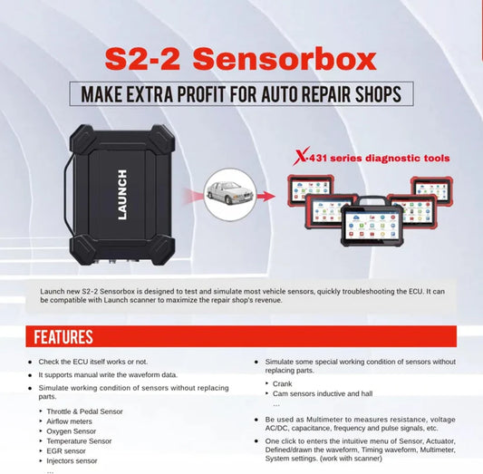 LAUNCH X431 Sensor simulator and tester 2 channels digital S2-2 sensor box