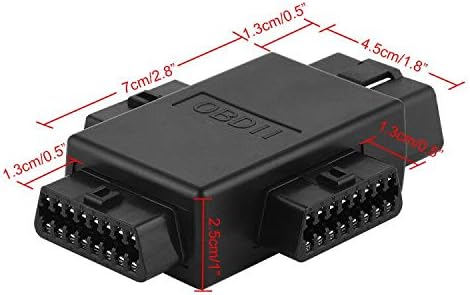 iKKEGOL Pocket OBD2 OBDII Full 16 Pin Male to 3 Female 1 to 3 OBD Cable Splitter Converter Adapter for Diagnostic Extender