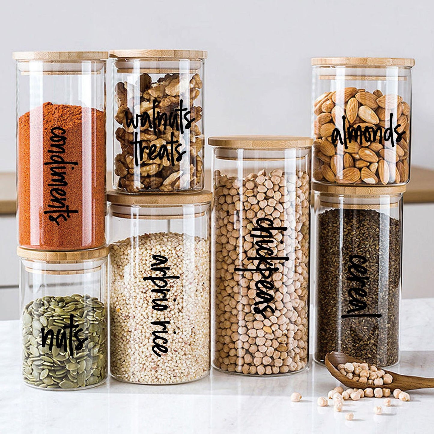 Pantry Bottle Storage Stickers Waterproof And Oil-proof Seasoning Label Stickers