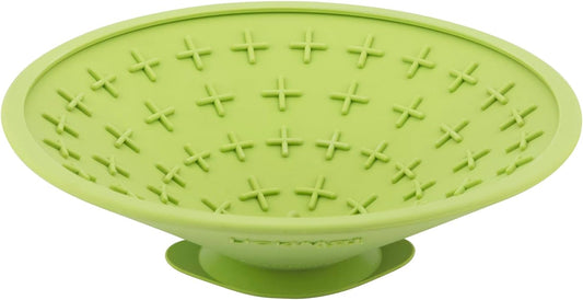 LickiMat Splash, Dog Slow Feeder Bowl for Boredom & Anxiety Reduction, Sticks to Smooth Surface; Perfect for Food, Treats, Yogurt, or Peanut Butter. Fun Alternative to a Slow Feed Dog Bowl, Green
