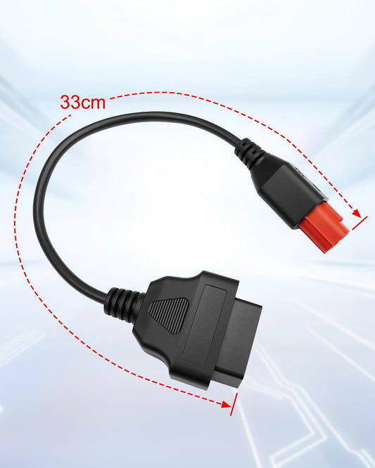 6 Pin OBD2 Adapter Cable Fit for Guzzi Kawasaki Suzuki Yamaha Harley Davidson Piaggio Vespa Motorcycle OBD Diagnostic Cable, Euro5 6-pin Connector