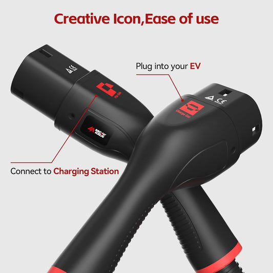 Type 2 to Type 2 EV Charging Cable 22kW 32A - 3 Phase | 480V | RCM Certified 5m TPU Cable Compatible with Tesla/BYD/BMW/MG/KIA Electric Vehicle Car Charging Cable