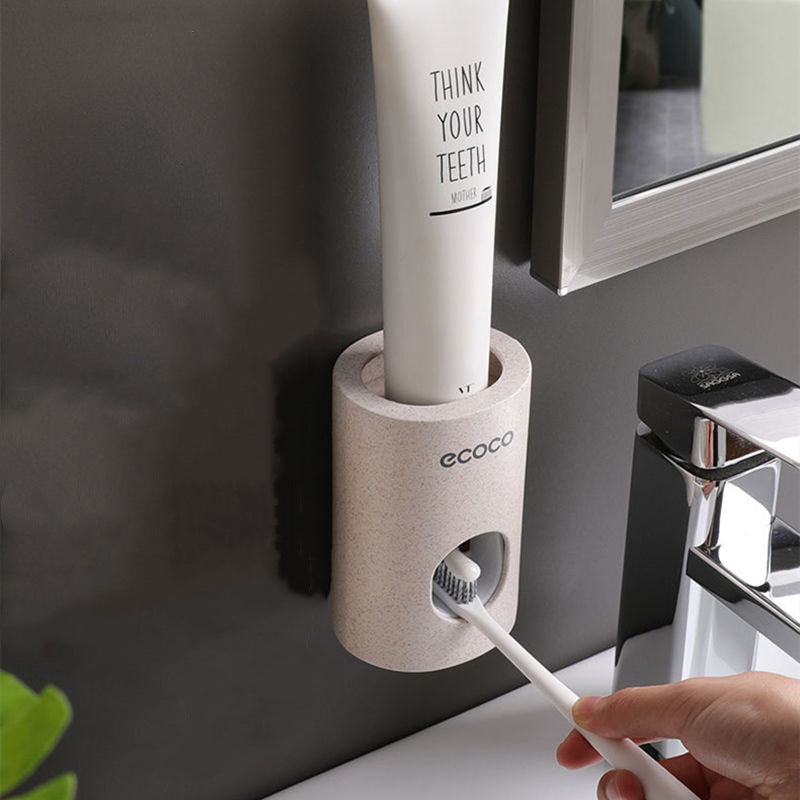 1Pcs Automatic Children's Toothpaste Squeezer Wall-mounted Home Punch-free Toothbrush Set