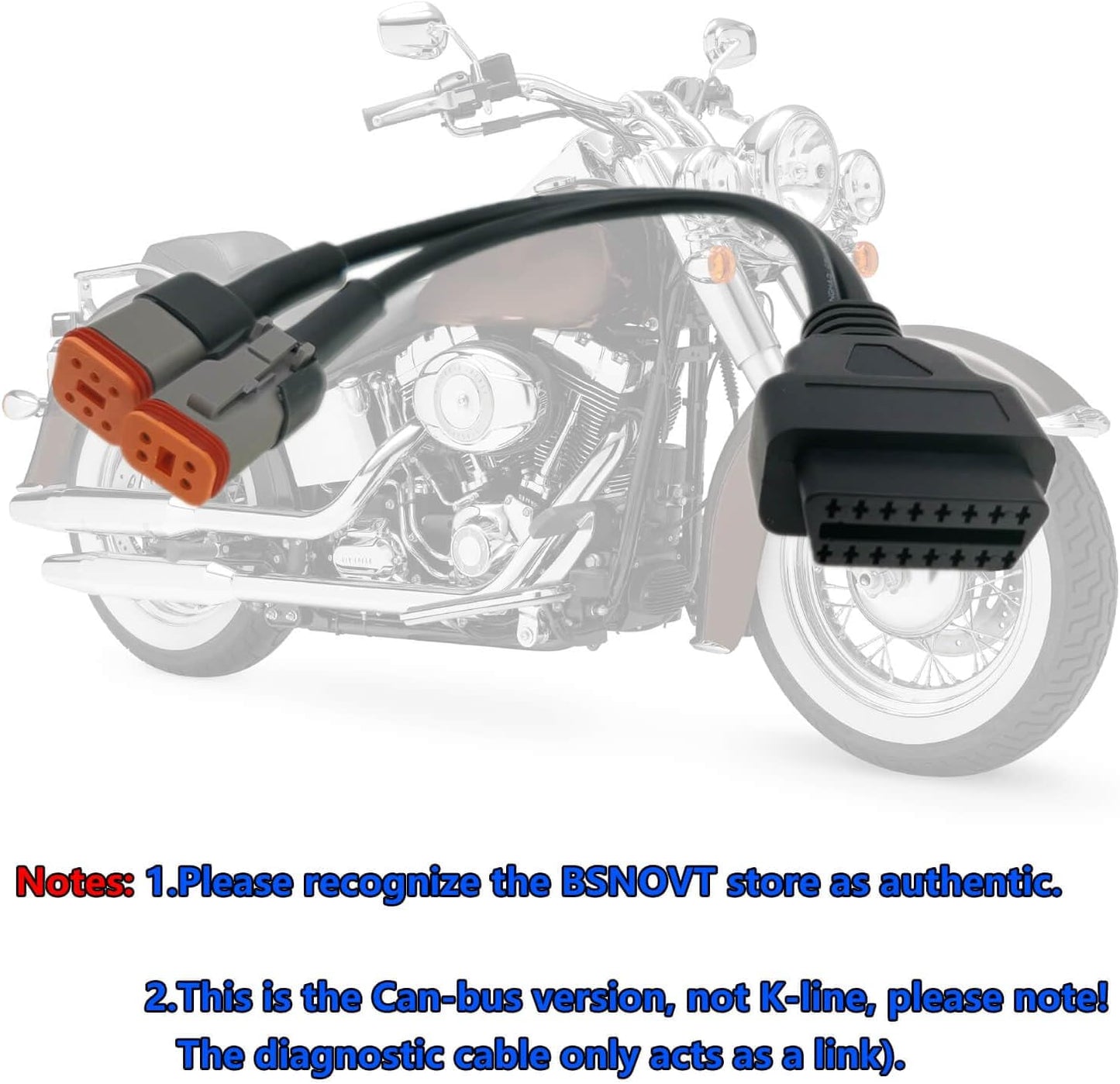 OBD2 Cable fit for Harley Davidson Models, 4pin+6pin 2 in 1 Motorcycle OBD Scanner Adapter,OBD Connector Work with Many Motorcycle Diagnostic Tool, 12" Cable