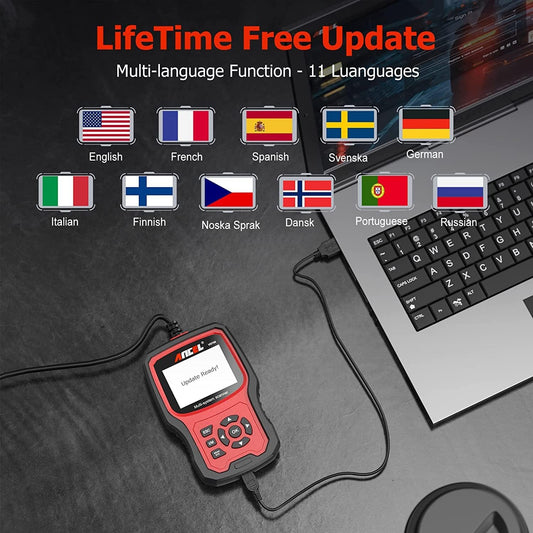 ANCEL VD700 Full Systems OBD2 Scanner Diagnostic Tool for Volkswagen VW Audi Skoda Seat, ABS Transmission SRS System Faults Diagnosis for VAG Vehicles with Battery Registration, DPF Oil EPB TPMS Reset