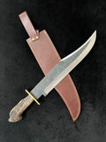 Handmade Carbon Steel 21" Long Rambo Bowie Knife For Hunting Camping Survival