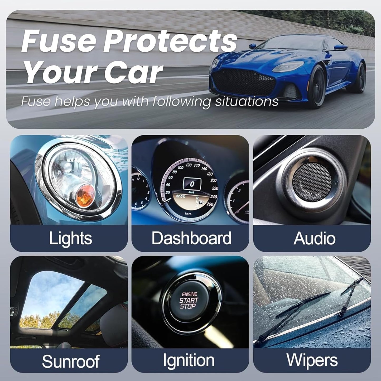 Car Fuses Kit - 420pcs Automotive Fuse Assortment, Auto Blade Fuse Assorted Set - 2A 3A 5A 7.5A 10A 15A 20A 25A 30A 35A 40A, Replacement Tool for Boat Motorcycle RV Trike SUV Marine Truck