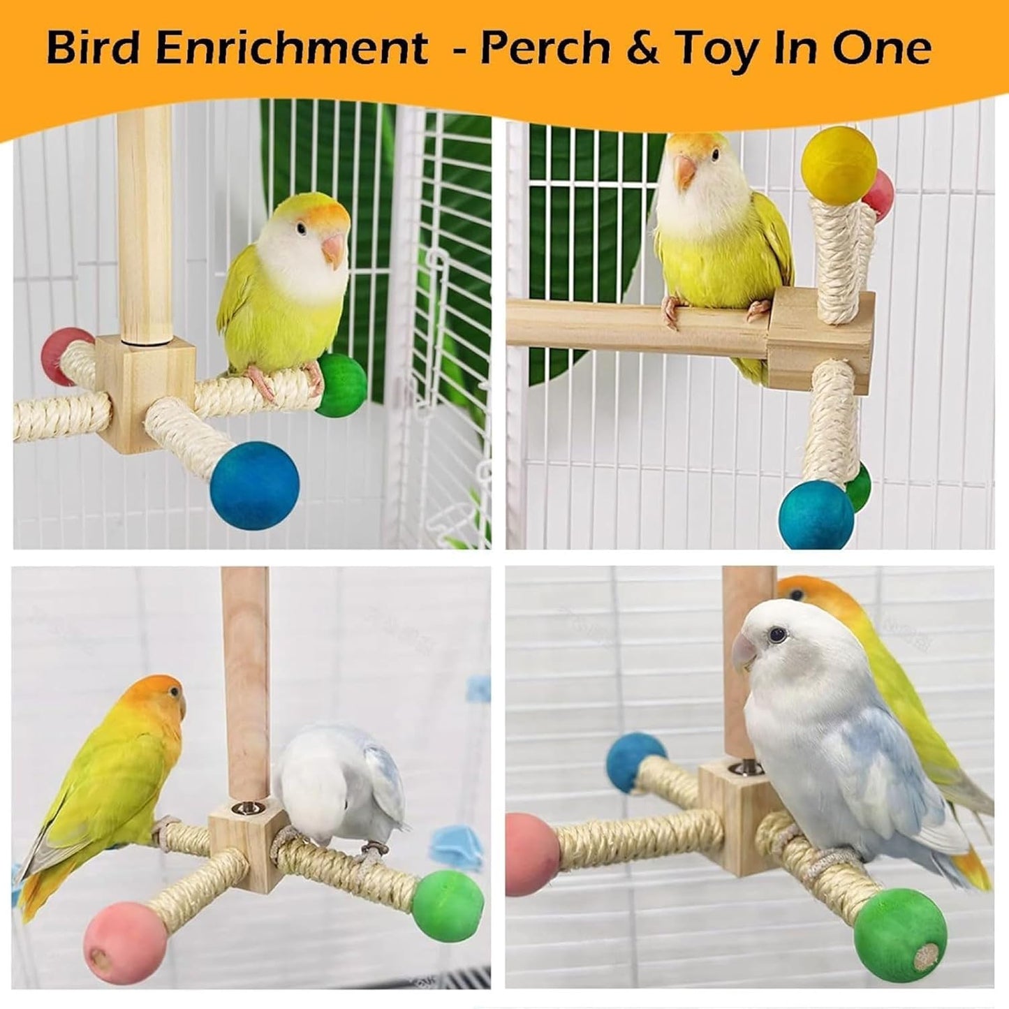 Bird Stand Perch Toy, Interactive Spinning Parakeet Toys