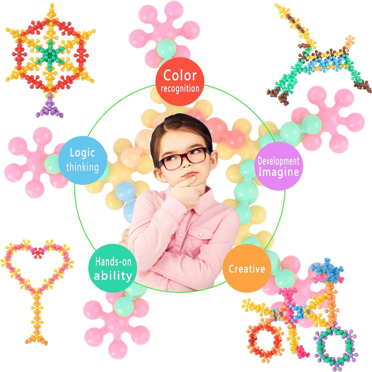 TOMYOU 200 Piece Building Blocks Kids STEM Educational Building Toys Discs Sets Interlocking Solid Plastic for Preschool Kids Aged 3+, Safe Material