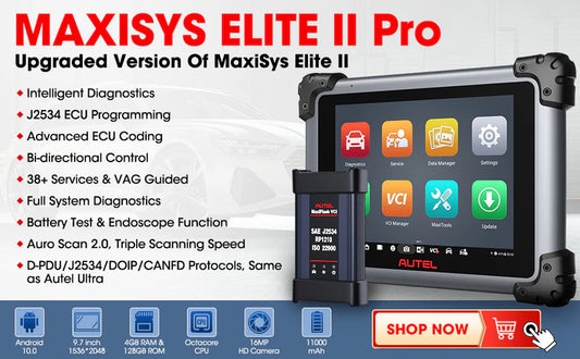 Autel Maxisys Elite II Pro, 2-year update, J2534 programming and coding, 40+ Hot Services