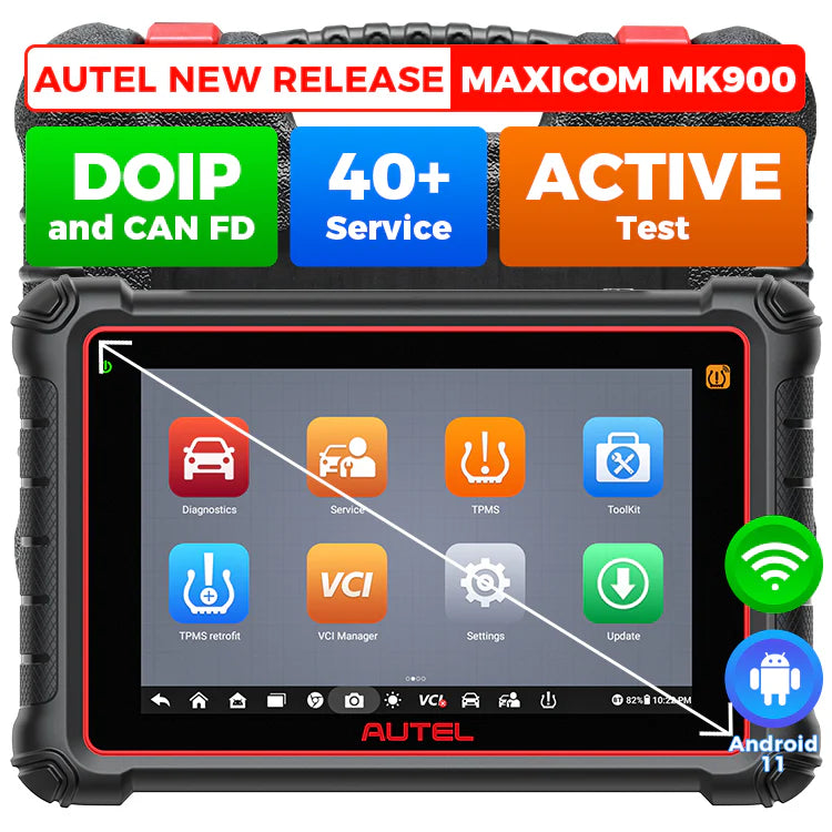 Autel MaxiCOM MK900, 3K+ Active Tests, 40+ Service, CAN-FD & DOIP, All System, FCA