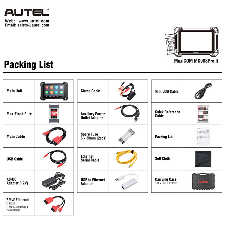 Autel MaxiCOM MK908 Pro II, J2534 ECU Programming Coding Scan Tool