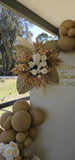 Balloon Garland Setup With Three Arches and Flowers Bouquet