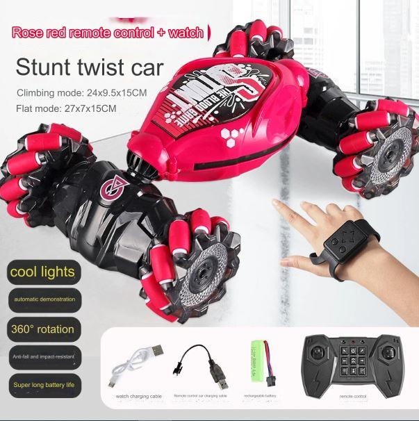 Douyin Gesture Induction Stunt Twist Car Light Music Four-wheel Drive Off-road Drift Remote Control Car Children's Electric Toys