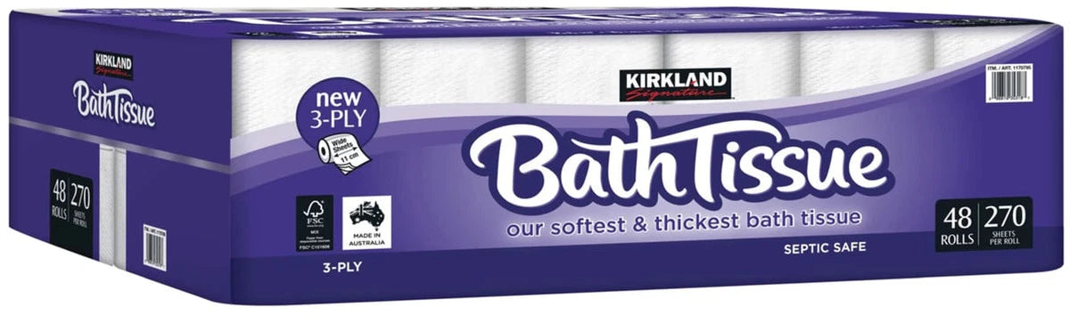 Kirkland Signature 3 Ply 270 Sheets Bath Tissue Rolls (48 pk)