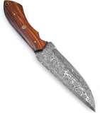 Hand Forged Handmade Damascus Steel Hunting Bowie Knife with Leather Sheath 11''