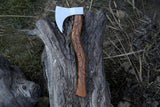 Handmade Carbon Steel Wood Hunting Viking Axe With Leather Sheath