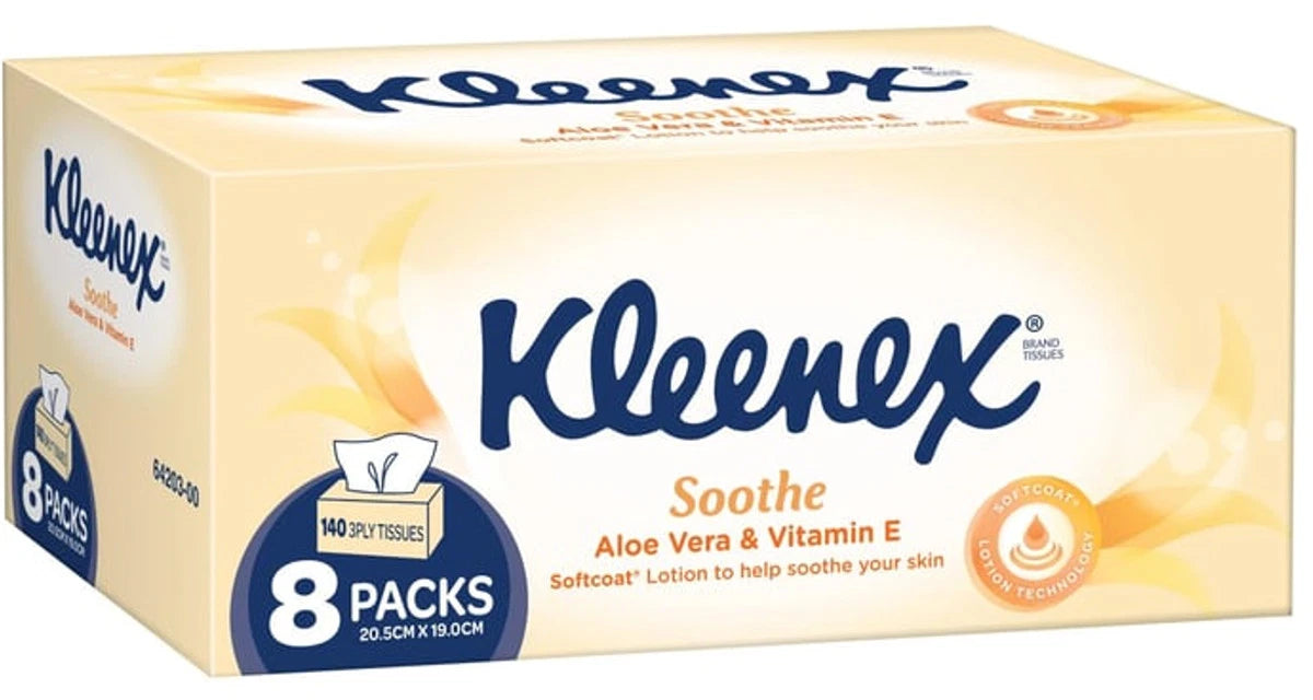 Kleenex Aloe Vera Facial Tissues Sheets (140 x 8 pk)