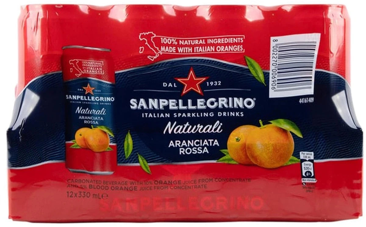 San Pellegrino Rossa Sparkling Water Cans (330 ml x 12 pk)