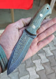 Pocket knife hunting knife rosewood handle 150 layers pure damask steel knives