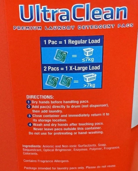 Kirkland Signature Ultra Clean Premium Laundry Detergent Pacs 140 CT 2.52KG