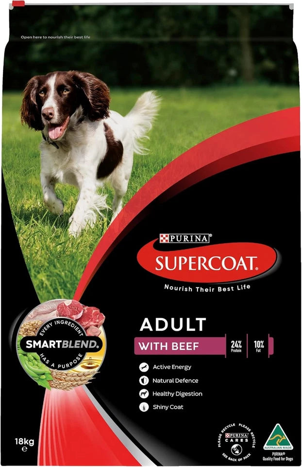 Purina Supercoat Adult Beef Dry Dog Food 18 Kg , Best Selling Product