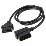 New Angle 16 Pin Male to Female OBD2 OBDII Diagnostic Splitter Extension Cable