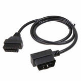 New Angle 16 Pin Male to Female OBD2 OBDII Diagnostic Splitter Extension Cable