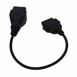 12 Pin to 16 Pin Female OBDII Auto Diagnostic Converter Cable Lead for Renault