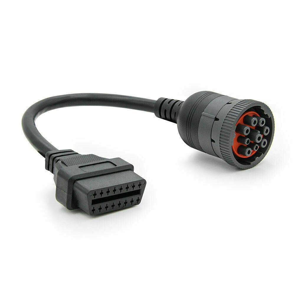 9Pin to 16Pin OBD2 Truck Diagnostic Cable Adapter for Cummins Diesel Engine
