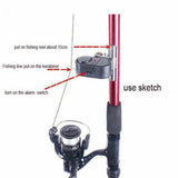 4X Electronic Fish Bite Alert Alarm LED Light Bell Fishing Clip Rod Pole