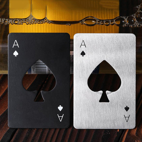 1Pcs Ace Of Spades Credit Card Type Corkscrew Bottle Opener