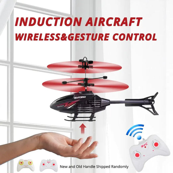 Gesture Control Suspension Helicopter RC Remote Induction Aircraft With Charging LED Light Kids Toy