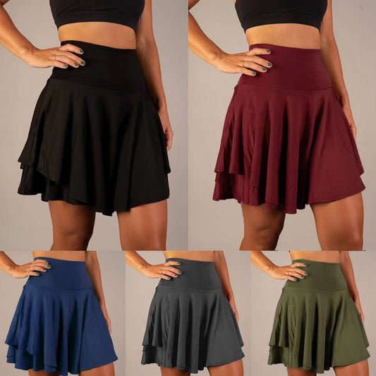 Spring And Summer New Fashion All-match Skirt High Waist Belly Contracting Running Sports Skirt Anti-exposure Yoga Skirt