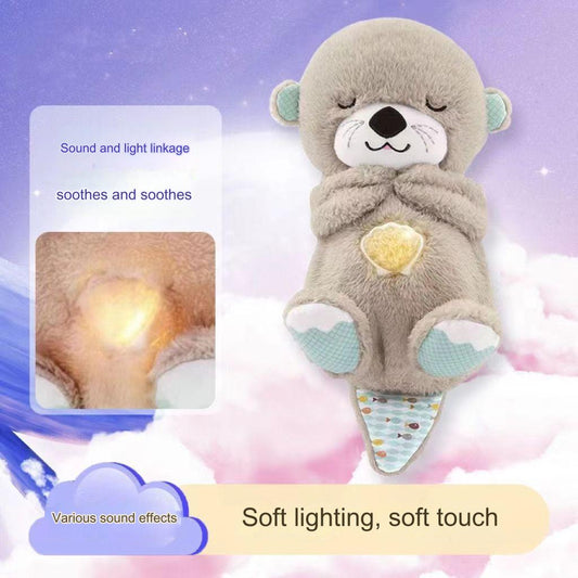 Breathing Luminous Otter Bear Plush Toy Soothing Baby Sleep Doll Cute Girl Gift Doll