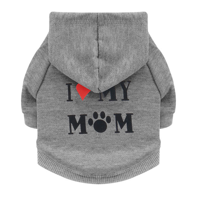 Pet Supplies Dog Clothes Fleece Printed Mommy Pet Sweater Teddy Clothes Autumn And Winter
