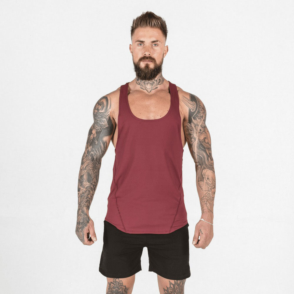 Muscle Fitness Men's Brothers Summer Sports Leisure Elastic Quick-drying Blank Light Board Logo-free Stitching Vest
