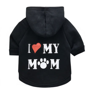 Pet Supplies Dog Clothes Fleece Printed Mommy Pet Sweater Teddy Clothes Autumn And Winter