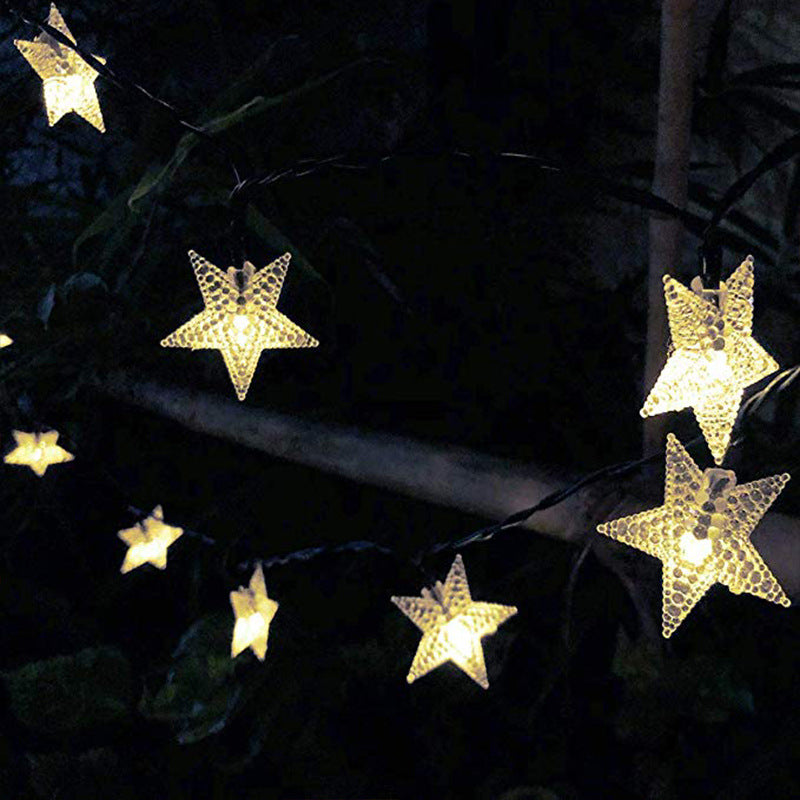 LED Solar Star String Lights Outdoor Waterproof Courtyard Garden Decorative