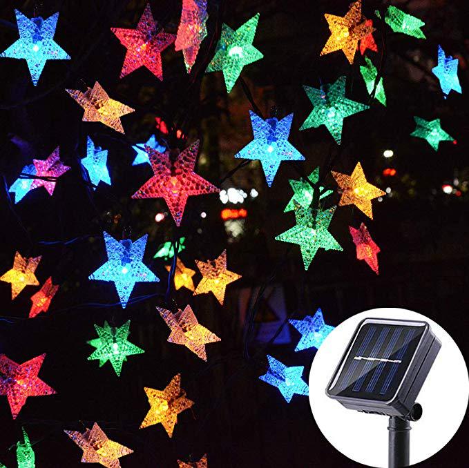 LED Solar Star String Lights Outdoor Waterproof Courtyard Garden Decorative