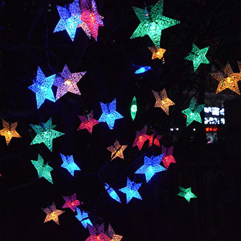 LED Solar Star String Lights Outdoor Waterproof Courtyard Garden Decorative