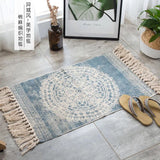 Cotton And Linen Mat Ethnic Style Carpet Non-slip Mat Home