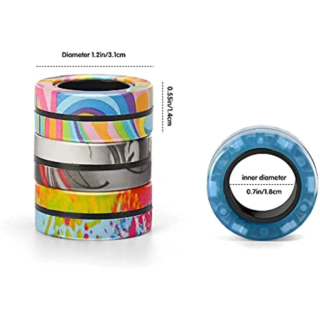 Magnetic Rings Fidget Toy Set Adult Fidget Magnets Spinner Rings Fidget Pack Great Gift for Adults Teens Kids
