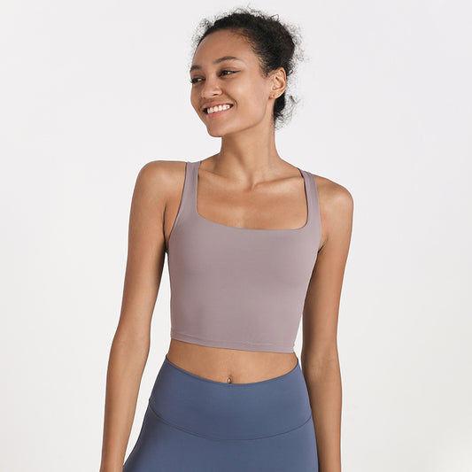 Back Sports Underwear Women's Shockproof Vest Running Fitness Band Chest Pad Yoga Bra