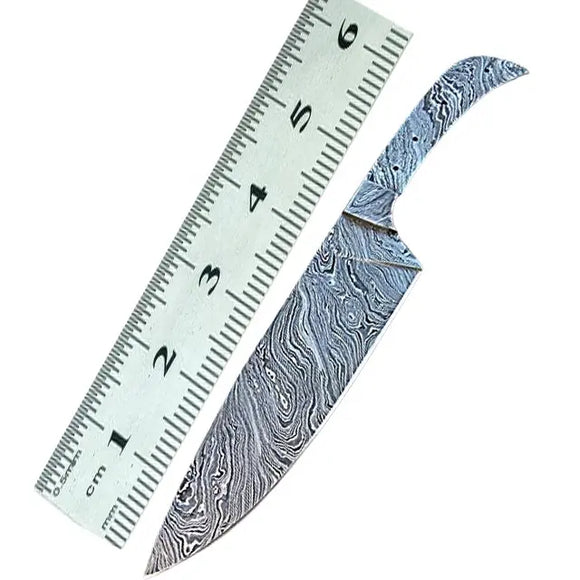 High Quality Damascus Steel Full Tang Blank Blade Knife Handmade Multi-Use for Outdoor & Camping Industrial Kitchen Application (Blank Blade Knife-24)
