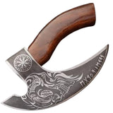 Handmade High Quality Chef's Kitchen Knife Carbon Steel Pizza Cutter with Damascus Blade Bone Free Chopping  (Pizza Axe-22)