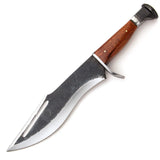 Survival Bowie Knife – Custom Handmade Carbon Steel Bowie Knife with Wood Handle, Perfect Grip, and Premium Leather Sheath, 2-Inch Blade Width, 8-Inch Blade Length (Bowie Knife-6)