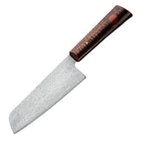 Customized High Quality Damascus Steel Chef Kitchen Cleaver Butcher Knife With Rose Wood Handle For Kitchen Uses. (Nakiri Knife-85)